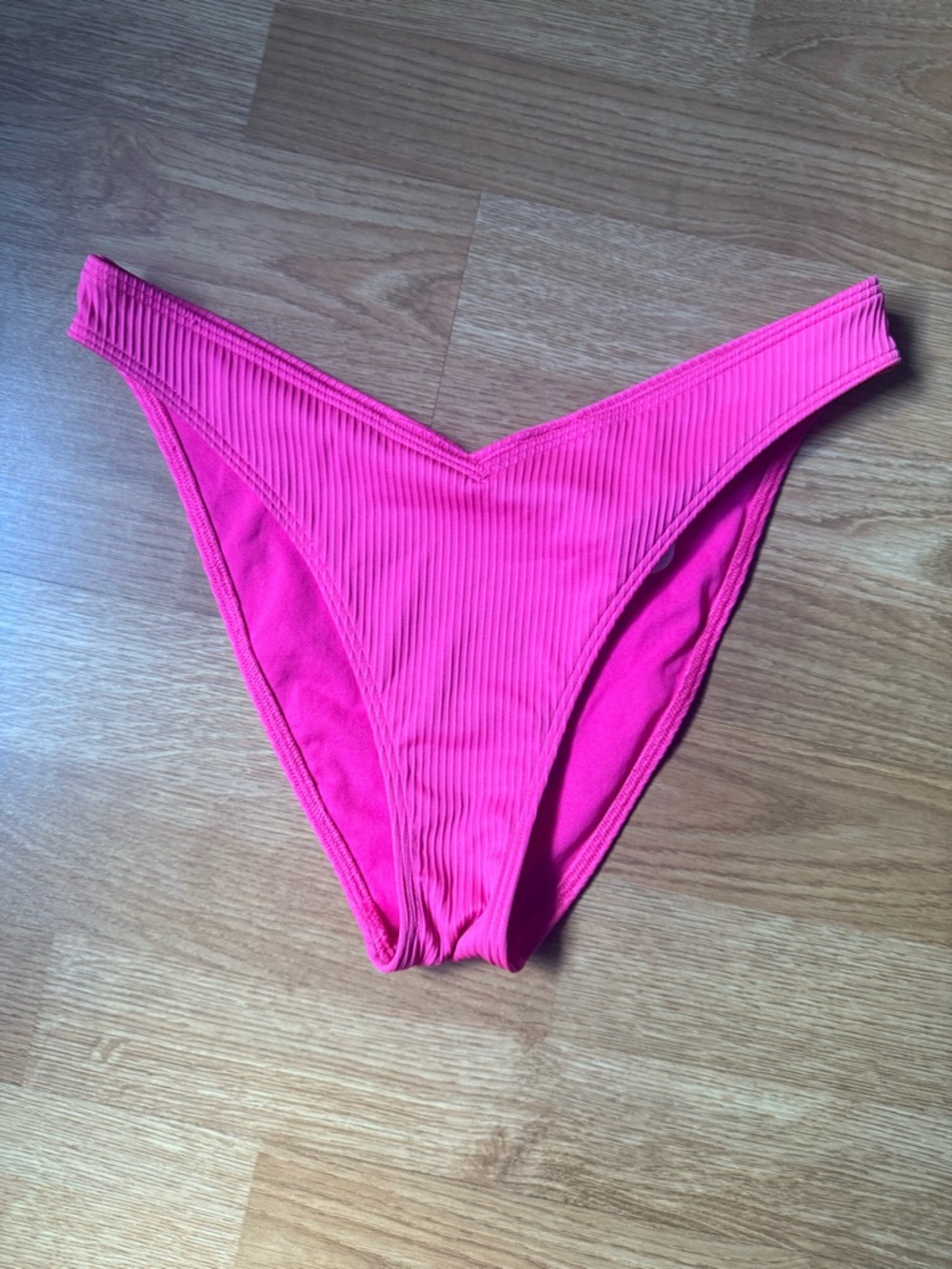 Hollister Hot Pink Ribbed V-Front Bikini Bottom
